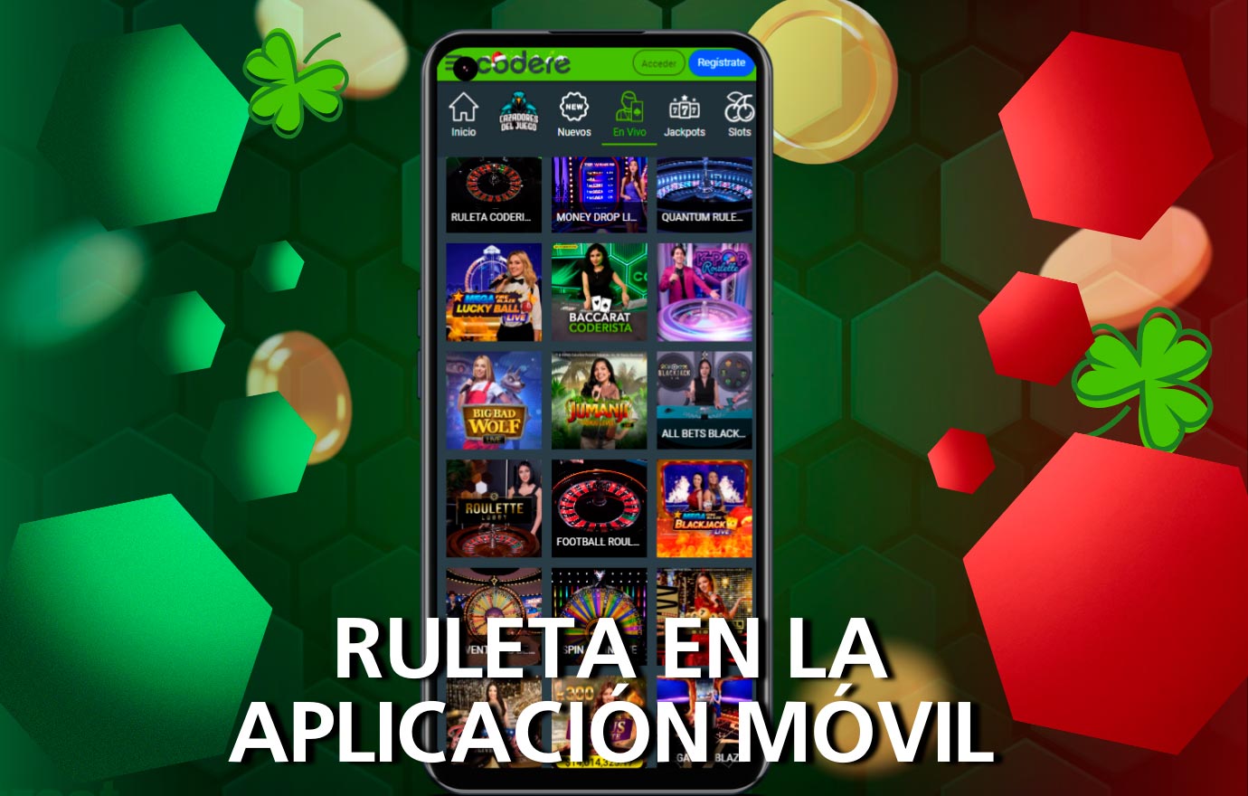 Juega a la Ruleta en la App Móvil de Codere desde México